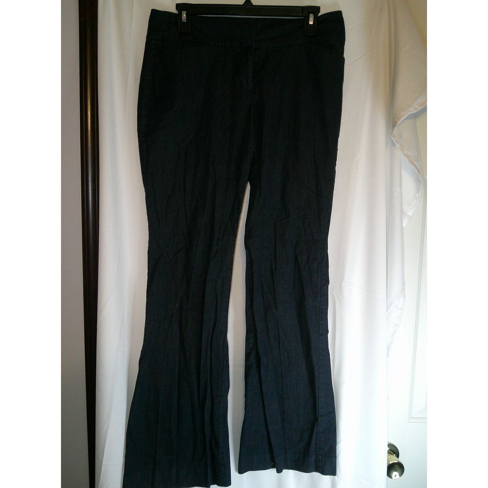 Ann Taylor LOFT Original Dark Wash‎ Flare Dress Pants Professional Work Wear 6